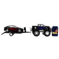Jeep de Juguete con Remolque y Coche Rojo y Negro