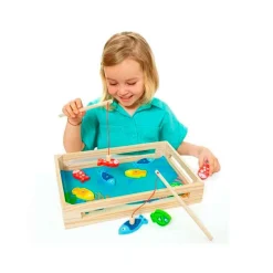 Juego Pesca Magnético Madera 12 piezas