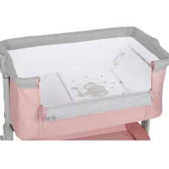 Minicuna Colecho Comfy Rosa + textil Elefante