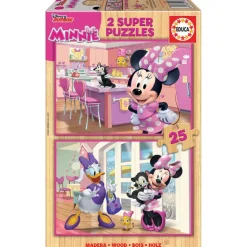 Minnie Mouse Puzzle Madera 2x25 Piezas