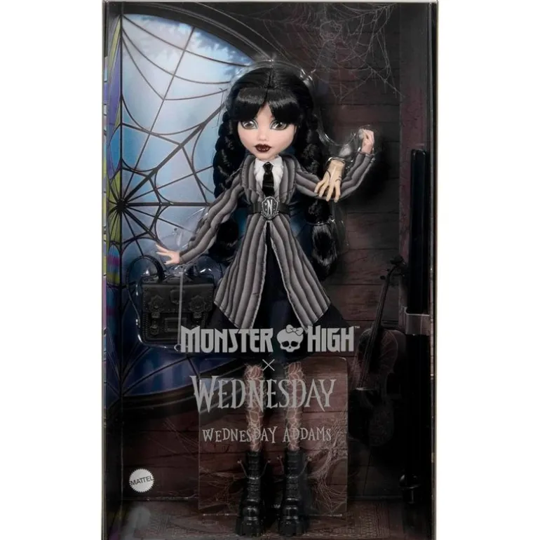 Monster High Muñeca Miércoles Addams Uniforme