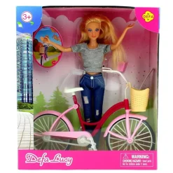 Muñeca Fashion Gris con Bicicleta