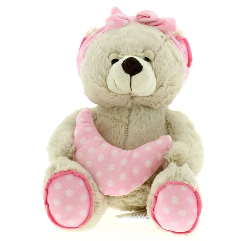 Oso Peluche Rosa con Luna 30cm