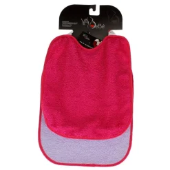 Pack 2 Baberos rizo con goma ajustable Rosa/Lila