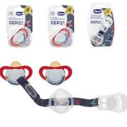 Pack 2 chupetes con clip Denim +12 m