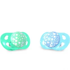 Pack 2 Chupetes de Silicona 0-6 Meses Azul/Verde