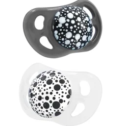 Pack 2 Chupetes de Silicona 0-6 Meses Negro/blanco