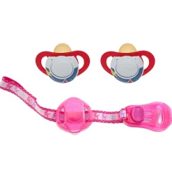 Pack 2 chupetes Denim 12 m + clip sujetachupete