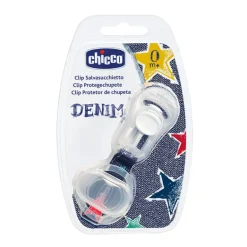 Pack 2 chupetes Denim 12 m + clip sujetachupete