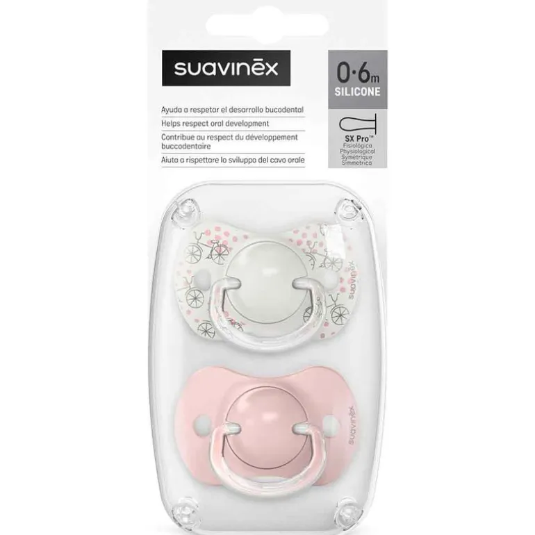 Pack 2 chupetes 0-6M Walk Rosa