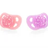 Pack 2 Chupetes Silicona 0-6 Meses Rosa/Lila