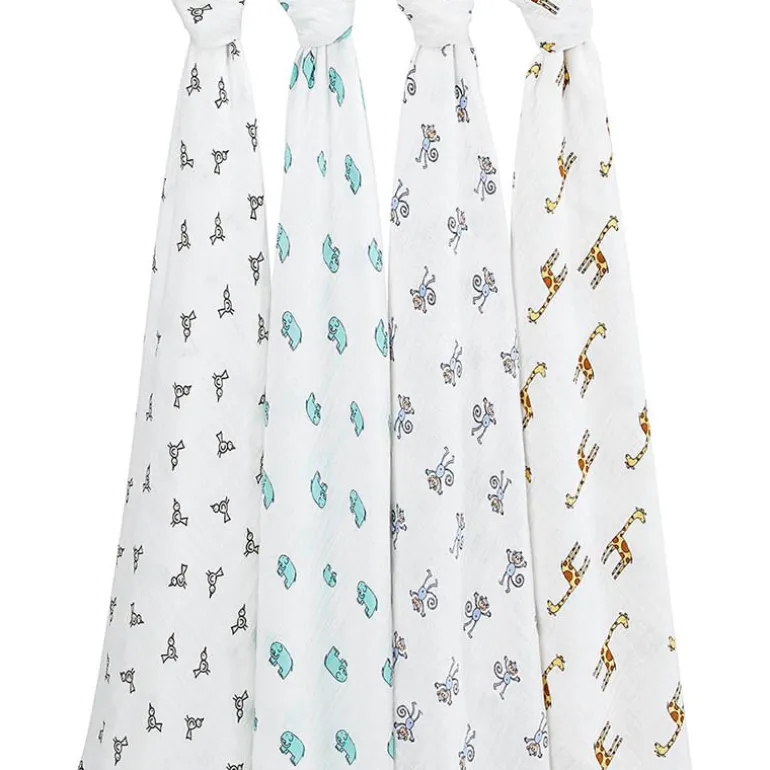 Pack 4 Muselinas de algodón Jungle Jam