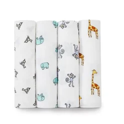Pack 4 Muselinas de algodón Jungle Jam
