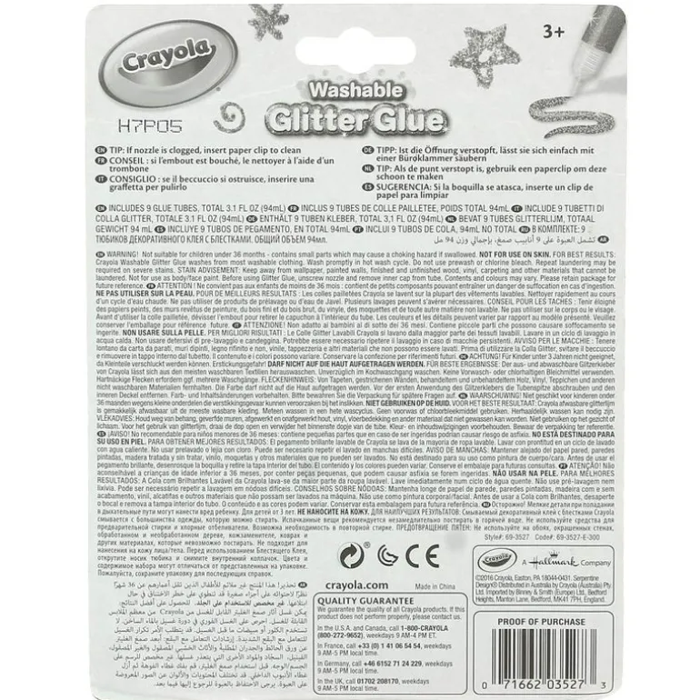 Pack 9 Pegamentos Purpurina Lavables