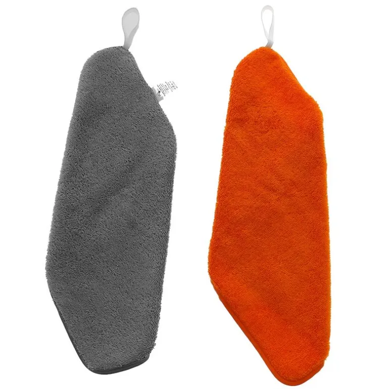 Pack 2 toallas de guarderia gris/naranja