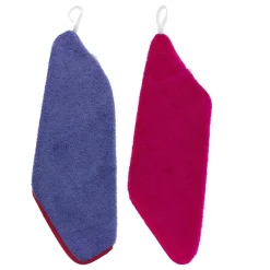 Pack 2 toallitas de guarderia lila/rosa