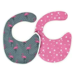 Pack baberos Flamencos y estrellitas rosa