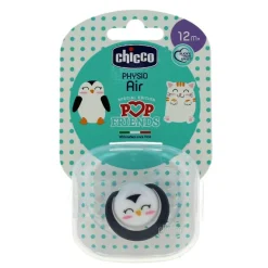Pack Chupete silicona + cadena portachupete 12m+ Pingüino