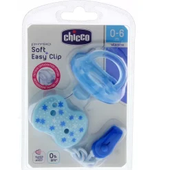 Pack chupete y cadenaSoft Silicona +16 Meses azul
