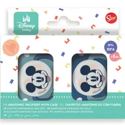 Pack de 2 chupetes +6M con funda Mickey