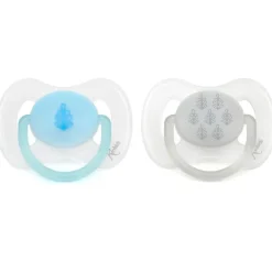 Pack de 2 chupetes ortodónticos Azul y Gris 0-6 meses