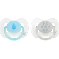 Pack de 2 chupetes ortodónticos Azul y Gris 6-18 meses