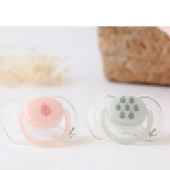 Pack de 2 chupetes ortodónticos Rosa y Gris 6-18 meses