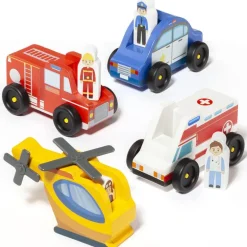 Pack Vehículos Emergencias Madera