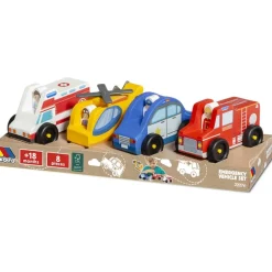 Pack Vehículos Emergencias Madera