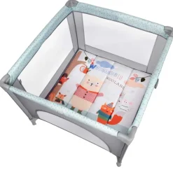 Parque bebé cuadrado Gris/ Verde