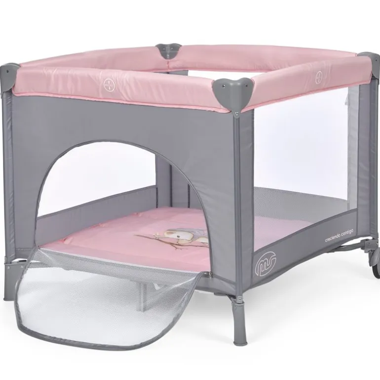 Parque bebé cuadrado Rosa