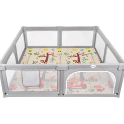 Parque bebé XXL + Alfombra 200*180cm Zebra/ Jirafa