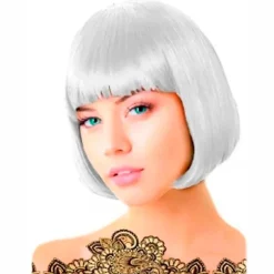 Peluca Corta Bob Blanca