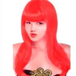 Peluca Larga Lisa Roja