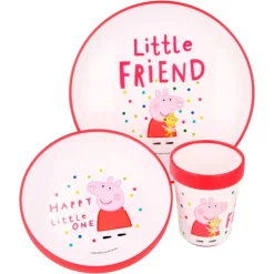 Peppa Pig Vajilla 3 Piezas Antideslizante