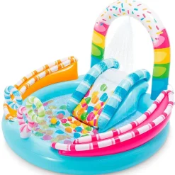 Piscina Hinchable Infantil Golosina con Tobogán