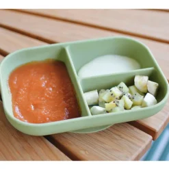 Plato compartimentos de silicona Verde