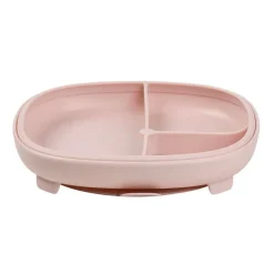 Plato de silicona 2 en 1 con compartimentos extraíbles Rosa