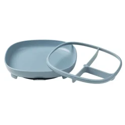 Plato de silicona 2 en 1 con compartimentos extraíbles Azul