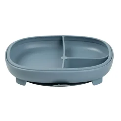 Plato de silicona 2 en 1 con compartimentos extraíbles Azul