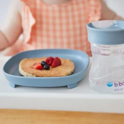Plato de silicona 2 en 1 con compartimentos extraíbles Azul