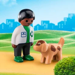 Playmobil 1.2.3 Veterinario con Perro