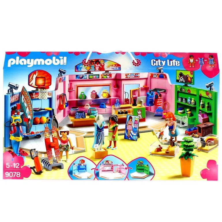 Playmobil City Life Paseo Comercial con 3 Tiendas