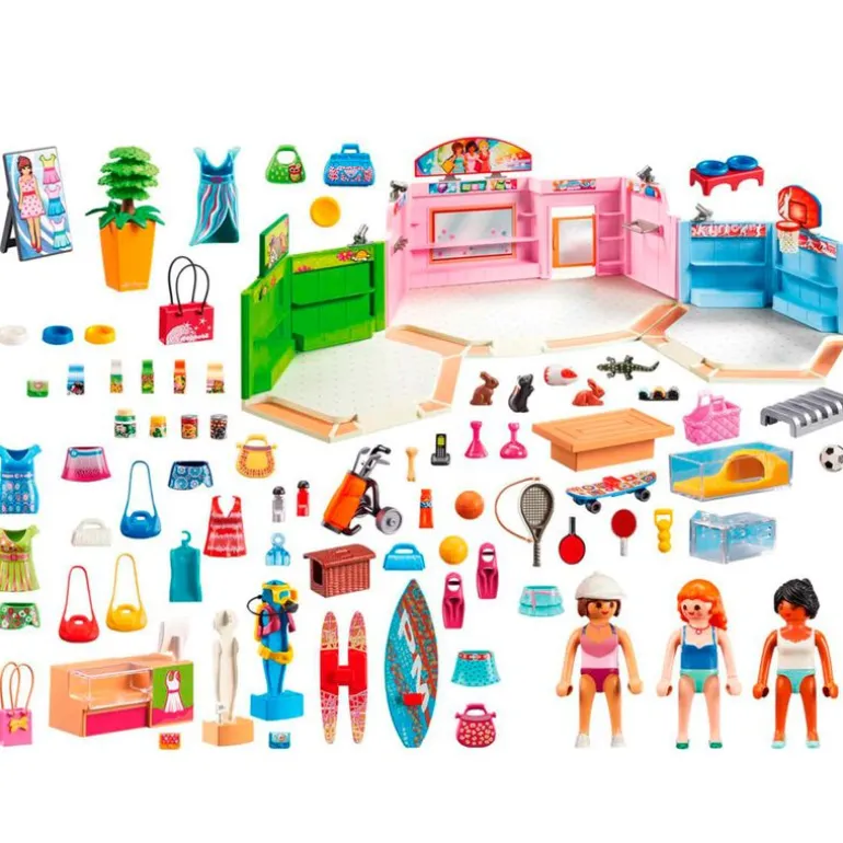 Playmobil City Life Paseo Comercial con 3 Tiendas