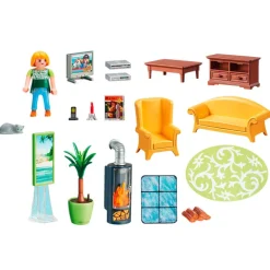Playmobil Dollhouse Sala de Estar con Fuego