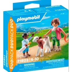 Playmobil Duo Granjero con Ternero