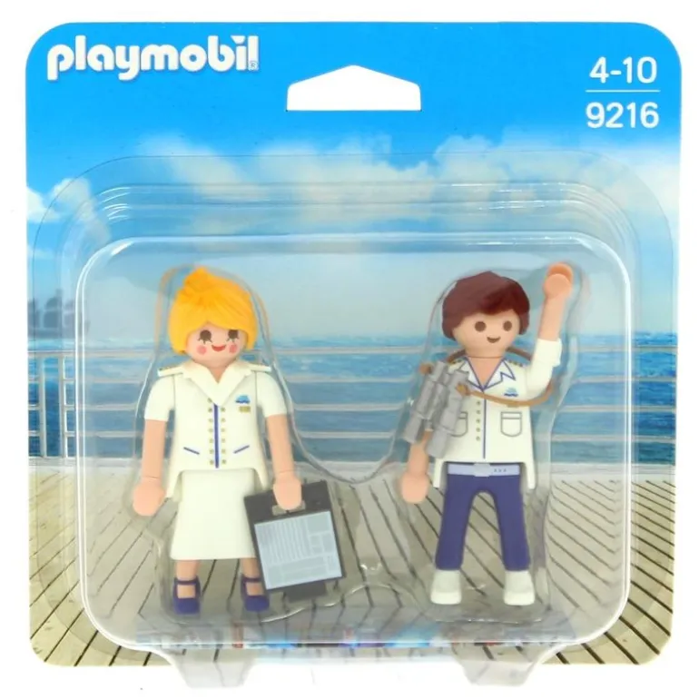 Playmobil Duo Pack Azafata y Capitán de Crucero