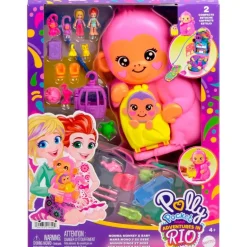 Polly Pocket Aventuras en Río Mamá Mono y su Bebé