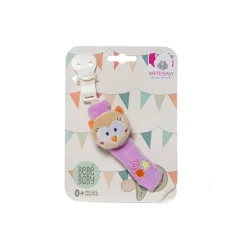 Porta chupetes con pinza Buho Lila