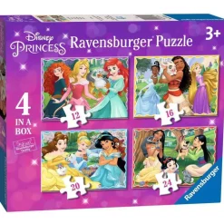 Princesas Disney Puzzle 4 en 1